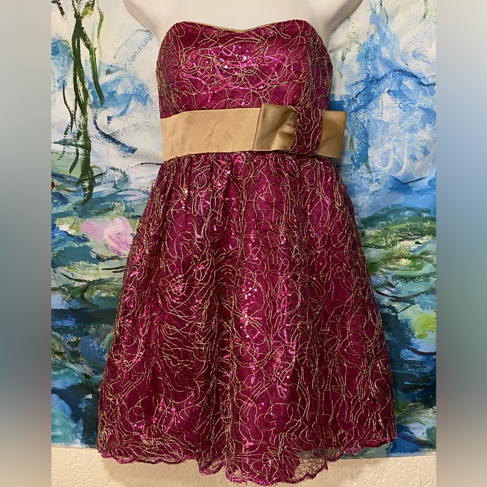 Elegant Pink and Gold Dress